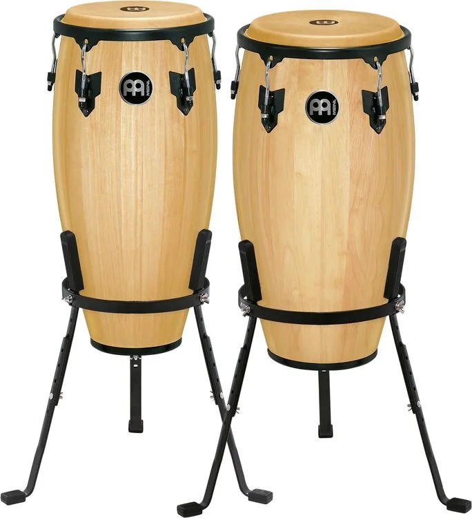  Meinl Percussion Headliner Series Conga Set with Basket Stands - 11/12 inch Natural