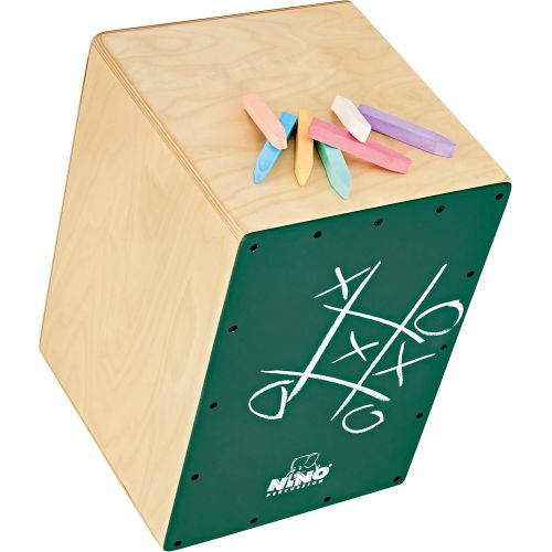  Nino Percussion NINO951DG Chalkboard Cajon with Internal Snares, Includes Pack of Chalk