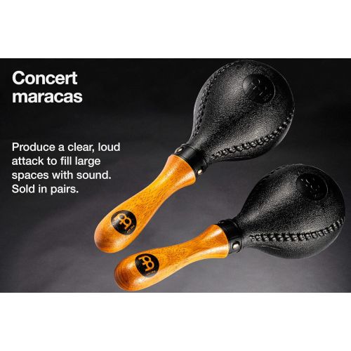 Meinl Percussion Maracas, Standard Concert Size with All-weather Synthetic Shells and Wooden Handles  NOT MADE IN CHINA  Great for Live Performances and Recording Sessions, 2-YEAR WARRANTY