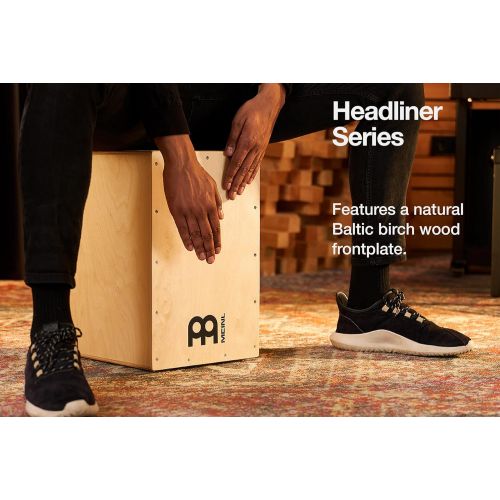  Meinl Percussion Meinl Cajon Box Drum, Full Size with Internal Metal Strings for Adjustable Snare Effect, Birch Wood, HCAJ1NT