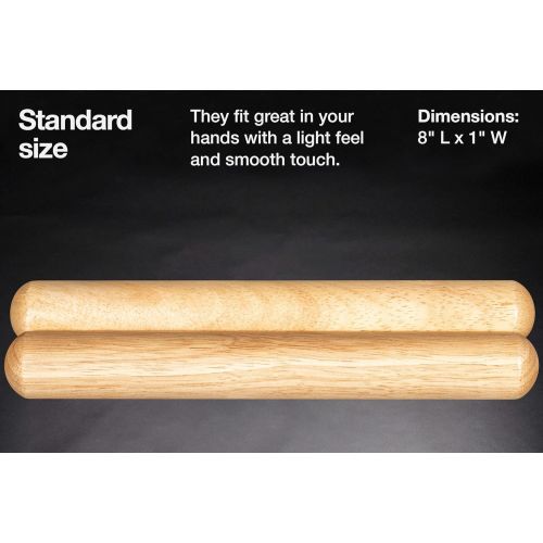  Meinl Percussion Claves, Classic Hardwood-NOT MADE IN CHINA-For Live or Studio Settings, Pair, 2-YEAR WARRANTY, CL1HW