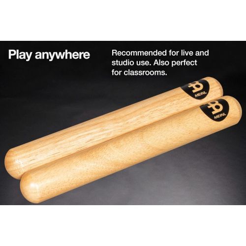  Meinl Percussion Claves, Classic Hardwood-NOT MADE IN CHINA-For Live or Studio Settings, Pair, 2-YEAR WARRANTY, CL1HW
