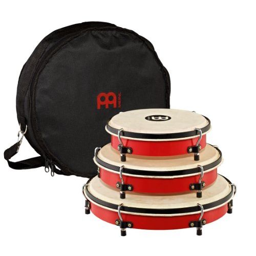  Meinl Percussion PL-SET Traditional Frame Drum Set with Bag: 8, 10, and 12-Inch, Red