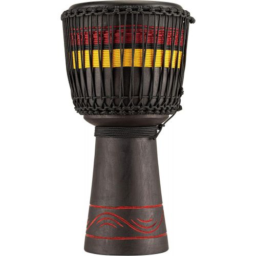  [아마존베스트]Meinl Percussion ADJ7-M Series Rope Tuned Inch Wood, Black, 10 African Style Fire Rhythm Djembe, 10 x 20