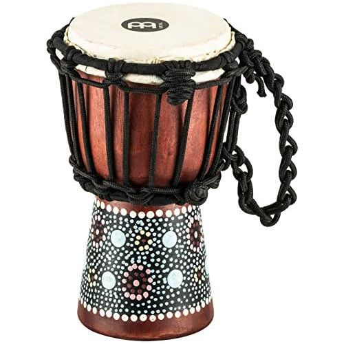  [아마존베스트]Meinl Percussion Mini Djembe with Mahogany Wood-NOT MADE IN CHINA-Flower Design, 4.5 Rope Tuned Goat Skin Head, 2-YEAR WARRANTY, inch (HDJ8-XXS)