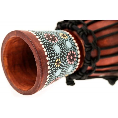  [아마존베스트]Meinl Percussion Mini Djembe with Mahogany Wood-NOT MADE IN CHINA-Flower Design, 4.5 Rope Tuned Goat Skin Head, 2-YEAR WARRANTY, inch (HDJ8-XXS)