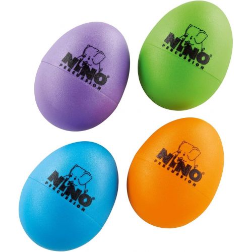  [아마존베스트]Nino Percussion Plastic Egg Shaker Set, 4 Pieces - For Classroom Music or Playing at Home, 2-YEAR WARRANTY (NINOSET540-2),Aubergine, Grass Green, Orange, Sky Blue