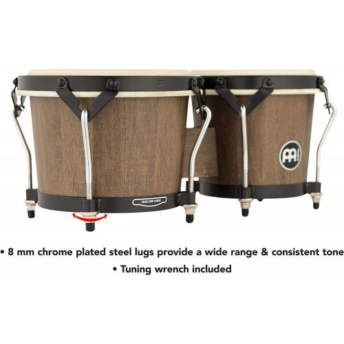  [아마존베스트]Meinl Percussion Meinl HTB100WB-M 6 3/4 inch and 8 inch Headliner Designer Series Wood Bongos - Walnut Brown