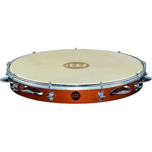  Meinl Percussion 12 Pandeiro with Traditional Wood Frame and Chrome Plated Steel Jingles-NOT Made in China-Tunable Goat Skin Head, 2-Year Warranty, Brown (PA12CN-M)