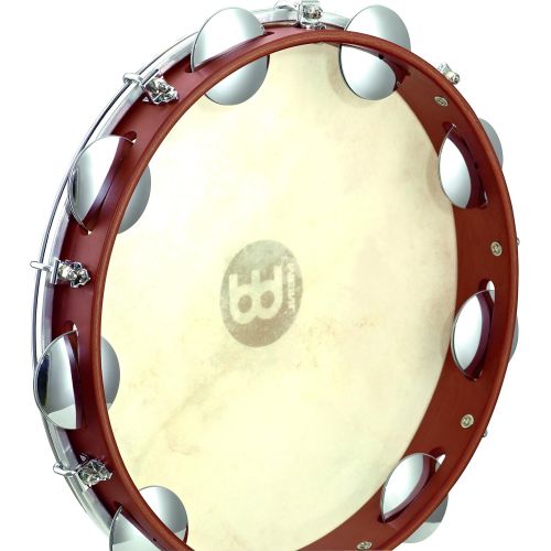  Meinl Percussion 12 Pandeiro with Traditional Wood Frame and Chrome Plated Steel Jingles-NOT Made in China-Tunable Goat Skin Head, 2-Year Warranty, Brown (PA12CN-M)