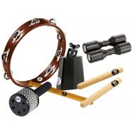 Meinl Percussion Essential Percussion Pack with Tambourine, Cowbell with Beater, Cabasa, Clave Pair and Free Shaker (ES-PERC