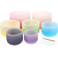 Meinl Sonic Energy 7-Piece Color Frosted Crystal Singing Bowl Chakra Set - A440Hz