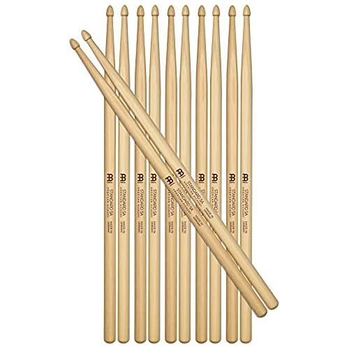  Meinl Stick & Brush Drumsticks, Standard 5A Half Brick (6 Pairs, 5 Plus 1 FREE) - American Hickory with Acorn Shape Wood Tip - MADE IN GERMANY (SB101-6)