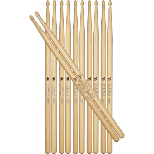  Meinl Stick & Brush Drumsticks, Standard 5A Half Brick (6 Pairs, 5 Plus 1 FREE) - American Hickory with Acorn Shape Wood Tip - MADE IN GERMANY (SB101-6)