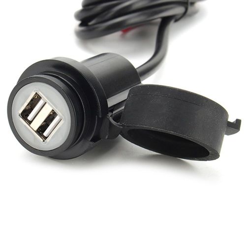  Meipire 12-24V DC Motorcycle 3A Dual USB Waterproof Car Charging Phone Charger Navigation Device Charging for Cell Phone/Navigator/Walkie Talkie