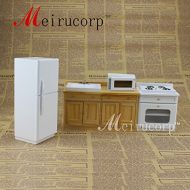 Meirucorp Dollhouse 1/12 Scale Miniature furniture Kitchen set cooking bench Refrigerator Microwave Oven