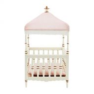 Meirucorp 1:12 Scale Dollshouse Miniature Furniture Exquisite White Wooden Hand Painted Baby Bed