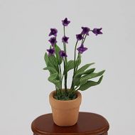 Meirucorp Dollhouse 1:12 Scale Mini Decoration Purple Flower Flowerpot 09944