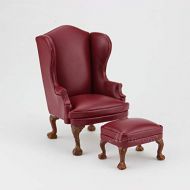 Meirucorp Doll House 1:12 Scale Miniature Furniture Hand Carved Chair and Ottoman10513