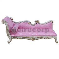 Meirucorp Dollhouse 1/12 Scale Miniature Furniture Wood Crafts White Handmade Chaise Couch