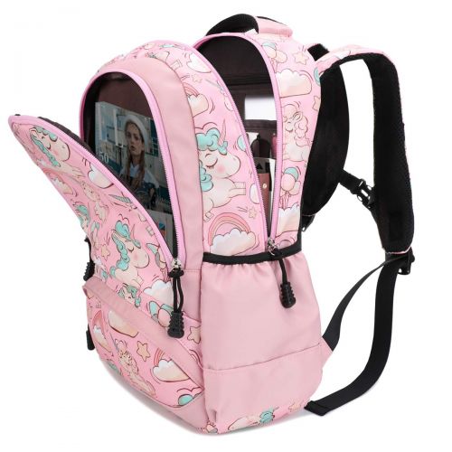  Meisohua School Backpacks Set Girls Unicorn Backpack with Lunch Bag and Pencil Case Kids 3 in 1 Bookbags Set School Bag for Elementary Preschool Water Resistant (Pink)