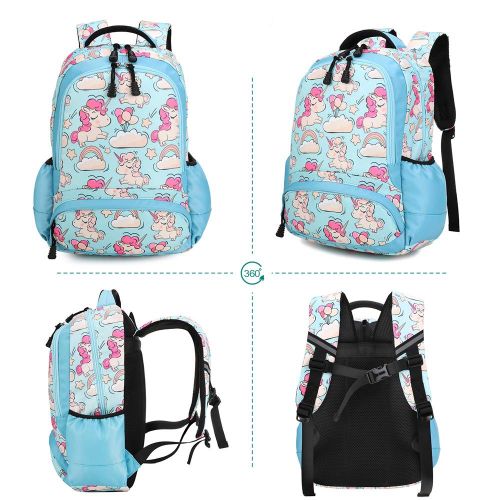  Meisohua School Backpacks Set Girls Unicorn Backpack with Lunch Bag and Pencil Case Kids 3 in 1 Bookbags Set School Bag for Elementary Preschool Water Resistant (Pink)