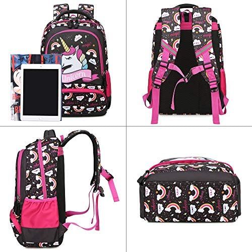  [아마존베스트]Meisohua Girls School Backpack Unicorn Backpack for Girls Elementary School Bookbags for Kids Water Resistant School Bag with Lunch Tote Bag Pencil Purse Bag 3 in 1 Sets