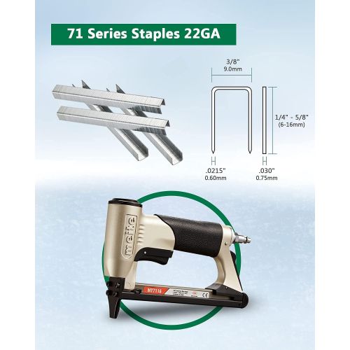  [아마존베스트]meite MT7116 upholstery stapler - 22 gauge 71 series 3/8-inch crown 1/4-inch to 5/8-inch leg length fine wire stapler furniture stapler
