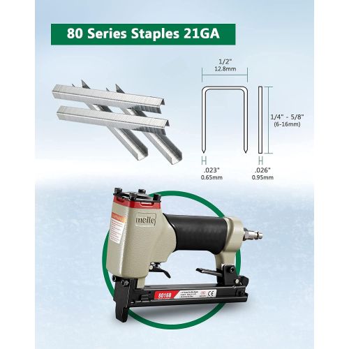  [아마존베스트]meite 8016B Upholstery Stapler--21 Gauge 1/2-Inch Crown 1/4-Inch to 5/8-Inch Pneumatic Fine Wire Stapler