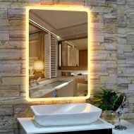 Meiye MEIYE Smart led Bathroom Mirror,Touch Frameless HD Anti-Fog Waterproof Bathroom Mirror Wall-Mounted LED Touch Switch Vertical (70cm90cm)(Warm Light)