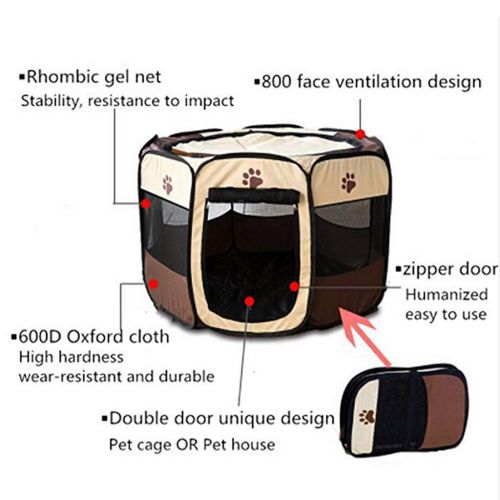  Meiying Pet Dog Cat Playpen Cage Crate - Portable Folding Exercise Kennel - Indoor & Outdoor use