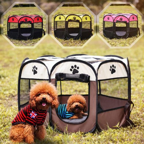  Meiying Pet Dog Cat Playpen Cage Crate - Portable Folding Exercise Kennel - Indoor & Outdoor use