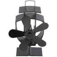 Meiyya Summer Enjoyment Wood Stove Fan Heat Powered, Log Burners Fan, Heat Distribution Fan Aluminum 5 Blade for Home Heat Circulation