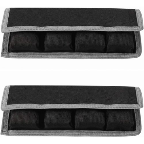  Meking 2 Pcs DSLR Battery Case Holder Storage Bag (4 Pocket) for AA/AAA Battery and LP-E6 LP-E8 LP-E10 LP-E12, EN-EL14 EN-EL15, NP-FW50 NP-F550 NP-FM500H (Gray)