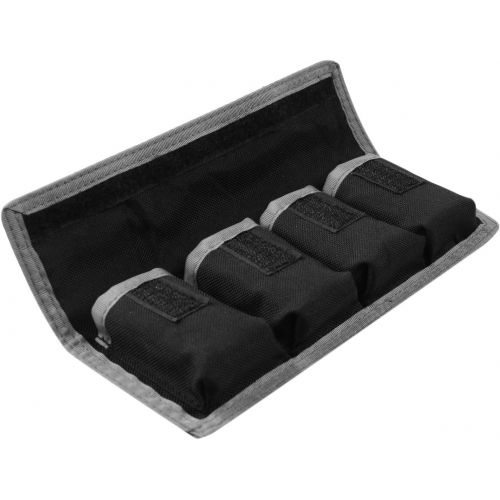  Meking 2 Pcs DSLR Battery Case Holder Storage Bag (4 Pocket) for AA/AAA Battery and LP-E6 LP-E8 LP-E10 LP-E12, EN-EL14 EN-EL15, NP-FW50 NP-F550 NP-FM500H (Gray)