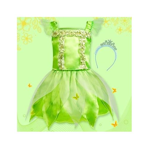  Meland Princess Dress Up - Princess Dress for Girls with Princess Toys, Christmas Birthday Gift for Toddler Girls Age 3-8