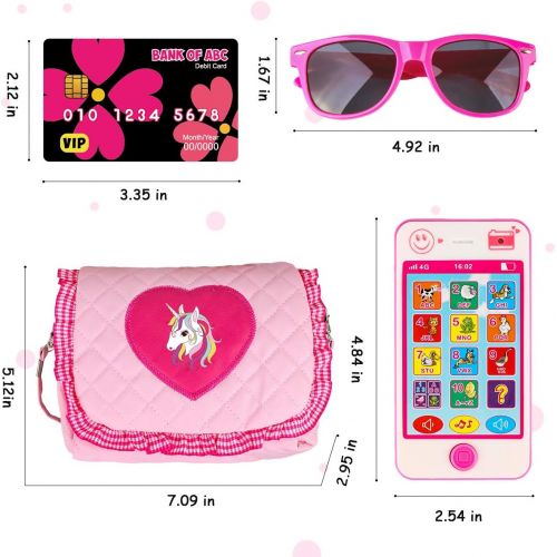  [아마존 핫딜] [아마존핫딜]Meland Kids Makeup Kit - Girl Pretend Play Makeup & My First Purse Toy for Toddler Gifts Including Pink Princess Purse, Smartphone, Sunglasses, Credit Card, Lipstick, Brush, Lights Up & M