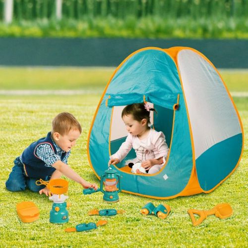  [아마존베스트]Meland Kids Camping Set with Tent 20pcs - Camping Gear Tool Pretend Play Set for Toddlers Kids Boys Girls Outdoor Toy Birthday Gift