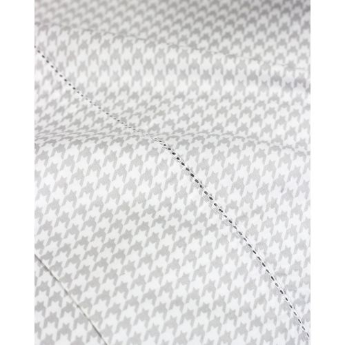  Melange Home 400TC Series Houndstooth Sheet Set Queen, Grey