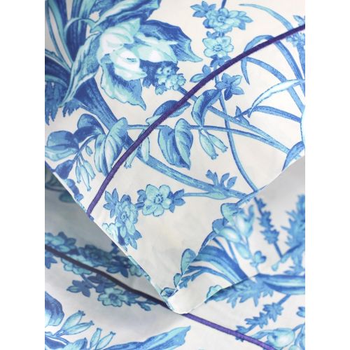  Melange Home 400TC Series Floral Shades of Blue Sheet Set Full