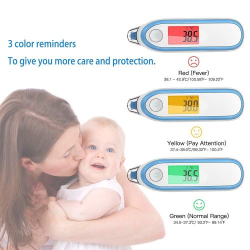  Mele & Co. Infant Thermometer, Digital Forehead Thermometer and Ear-Thermometer Medical Infrared 2 Modes for Baby, Child, Adult with Instant Reading Function, Fever Alert, CE and FDA Certific