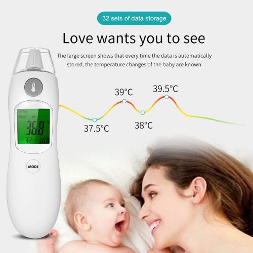  Mele & Co. Ear Thermometer with Forehead Function - FDA Approved for Baby and Adults - Upgraded Infrared Lens Technology for Better Accuracy - New Medical Algorithm,Gray