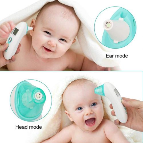  Mele & Co. Ear and Forehead Thermometer, Digital Infrared Medical Thermometer for Babies and Adults, DIAOCARE 4 in 1 Professional Precision Instant Fever Warning,Green