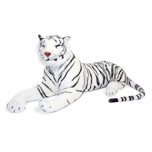  Melissa & Doug White Tiger Giant Stuffed Animal (Wildlife, Soft Fabric, Beautiful Tiger Markings, 20” H x 65” L x 20” W, Great Gift for Girls and Boys - Best for 3, 4, 5 Year Olds