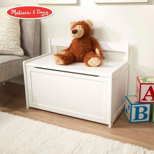  Melissa & Doug Wooden Toy Chest, Sturdy Wooden Chest (8.25 Cubic Feet of Storage, Easy to Assemble, White)