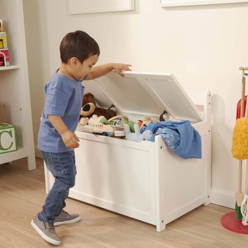  Melissa & Doug Wooden Toy Chest, Sturdy Wooden Chest (8.25 Cubic Feet of Storage, Easy to Assemble, White)