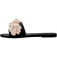 Melissa Babe Springtime Slides for Women - Slip On Sandals w/Flower Applique, Dressy Summer Sandals for Women, Adult Jellies