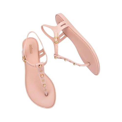  Melissa Solar Stud Jelly Sandals for Women- Women's Jelly Shoes with Metallic Studs, T-Strap Women's Sandals, Women's Fashion