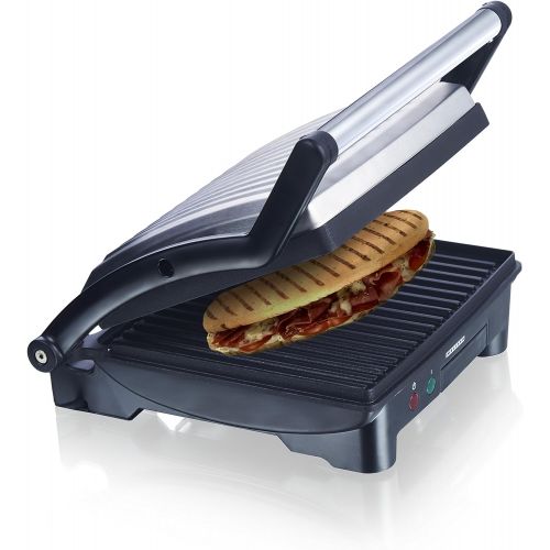  MELISSA 3in1 Panini Maker, Kontakt-Grill, Sandwich Toaster Edelstahl Tischgrill mit Antihaftbeschichtung 1500 Watt