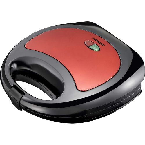  Melissa 16240084 750 Watt Sandwichtoaster Sandwich-Maker mit antihaftbeschichteten Backplatten, Rot Metallic